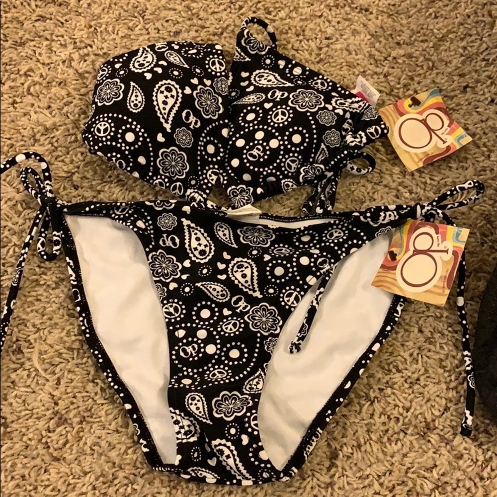 black and white swimsuit